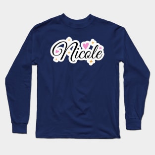 Nicole name cute design Long Sleeve T-Shirt